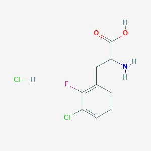 molecular formula C9H10Cl2FNO2 B2452489 2-Amino-3-(3-chloro-2-fluorophenyl)propanoic acid hydrochloride CAS No. 2416231-06-4