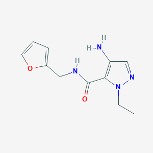 molecular formula C11H14N4O2 B2452491 4-氨基-1-乙基-N-(呋喃-2-基甲基)-1H-吡唑-5-甲酰胺 CAS No. 1001500-43-1