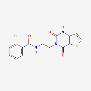 molecular formula C15H12ClN3O3S B2452495 2-氯-N-(2-(2,4-二氧代-1,2-二氢噻吩并[3,2-d]嘧啶-3(4H)-基)乙基)苯甲酰胺 CAS No. 2034286-40-1