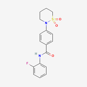 B2452497 4-(1,1-dioxothiazinan-2-yl)-N-(2-fluorophenyl)benzamide CAS No. 899756-68-4
