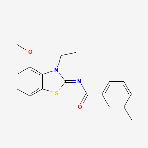 molecular formula C19H20N2O2S B2452501 (E)-N-(4-ethoxy-3-ethylbenzo[d]thiazol-2(3H)-ylidene)-3-methylbenzamide CAS No. 864925-41-7