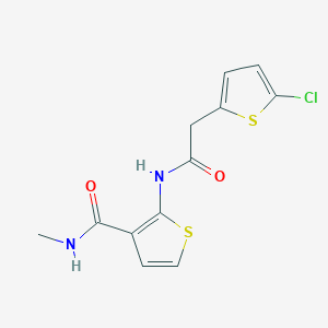 molecular formula C12H11ClN2O2S2 B2452516 2-(2-(5-氯噻吩-2-基)乙酰氨基)-N-甲基噻吩-3-甲酰胺 CAS No. 921777-18-6