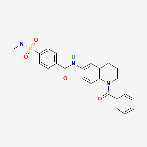 molecular formula C25H25N3O4S B2452517 N-(1-苯甲酰-1,2,3,4-四氢喹啉-6-基)-4-(N,N-二甲基磺酰胺)苯甲酰胺 CAS No. 1210027-73-8