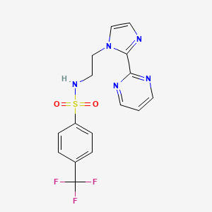 B2452524 N-(2-(2-(pyrimidin-2-yl)-1H-imidazol-1-yl)ethyl)-4-(trifluoromethyl)benzenesulfonamide CAS No. 1797680-33-1