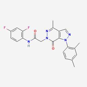 molecular formula C22H19F2N5O2 B2452526 N-(2,4-二氟苯基)-2-(1-(2,4-二甲苯基)-4-甲基-7-氧代-1H-吡唑并[3,4-d]嘧啶-6(7H)-基)乙酰胺 CAS No. 942009-30-5