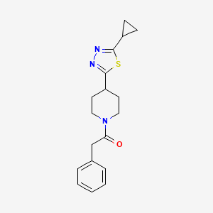 molecular formula C18H21N3OS B2452527 1-(4-(5-环丙基-1,3,4-噻二唑-2-基)哌啶-1-基)-2-苯乙酮 CAS No. 1105230-82-7