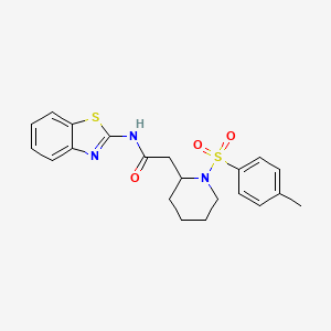 molecular formula C21H23N3O3S2 B2452528 N-(苯并[d]噻唑-2-基)-2-(1-甲苯磺酰基哌啶-2-基)乙酰胺 CAS No. 1021090-12-9