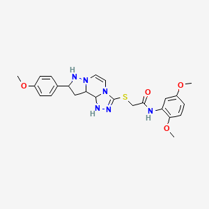 B2452530 N-(2,5-dimethoxyphenyl)-2-{[11-(4-methoxyphenyl)-3,4,6,9,10-pentaazatricyclo[7.3.0.0^{2,6}]dodeca-1(12),2,4,7,10-pentaen-5-yl]sulfanyl}acetamide CAS No. 1207010-88-5
