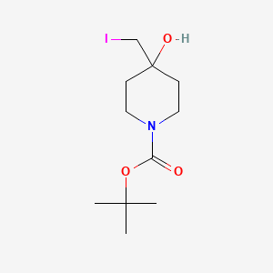 molecular formula C11H20INO3 B2452532 4-羟基-4-(碘甲基)哌啶-1-羧酸叔丁酯 CAS No. 1602880-84-1