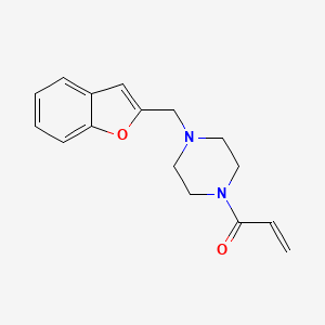 molecular formula C16H18N2O2 B2452534 1-[4-(1-Benzofuran-2-ylmethyl)piperazin-1-yl]prop-2-en-1-one CAS No. 2179724-02-6