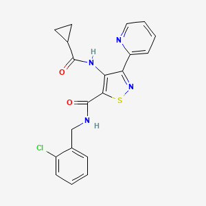 N-[(2-chlorophenyl)methyl]-4-cyclopropaneamido-3-(pyridin-2-yl)-1,2-thiazole-5-carboxamide