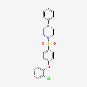 molecular formula C22H21ClN2O3S B2452539 1-[4-(2-氯苯氧基)苯磺酰]-4-苯基哌嗪 CAS No. 606945-37-3