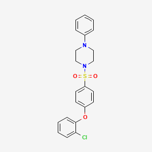 molecular formula C22H21ClN2O3S B2452539 1-[4-(2-Chlorphenoxy)benzolsulfonyl]-4-phenylpiperazin CAS No. 606945-37-3