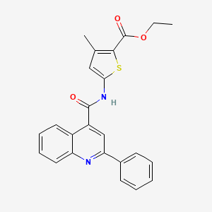 molecular formula C24H20N2O3S B2452540 3-甲基-5-(2-苯基喹啉-4-甲酰胺基)噻吩-2-甲酸乙酯 CAS No. 477567-98-9
