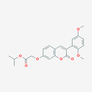 molecular formula C22H22O7 B2452542 Methylethyl 2-[3-(2,5-dimethoxyphenyl)-2-oxochromen-7-yloxy]acetate CAS No. 859668-88-5