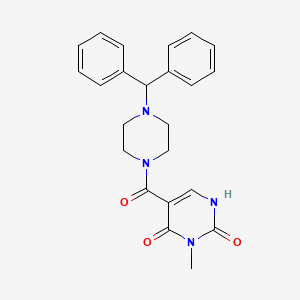 molecular formula C23H24N4O3 B2452546 5-(4-benzhydrylpiperazine-1-carbonyl)-3-methylpyrimidine-2,4(1H,3H)-dione CAS No. 1396784-51-2