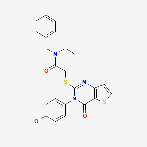 molecular formula C24H23N3O3S2 B2452549 N-benzyl-N-ethyl-2-((3-(4-methoxyphenyl)-4-oxo-3,4-dihydrothieno[3,2-d]pyrimidin-2-yl)thio)acetamide CAS No. 1795441-40-5