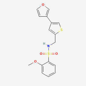 molecular formula C16H15NO4S2 B2452551 N-[[4-(Furan-3-yl)thiophen-2-yl]methyl]-2-methoxybenzenesulfonamide CAS No. 2380062-97-3