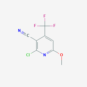 molecular formula C8H4ClF3N2O B2452555 2-Chloro-6-methoxy-4-(trifluoromethyl)nicotinonitrile CAS No. 1589549-33-6