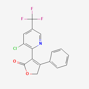 molecular formula C16H9ClF3NO2 B2452560 3-[3-chloro-5-(trifluoromethyl)-2-pyridinyl]-4-phenyl-2(5H)-furanone CAS No. 320420-57-3