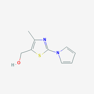 molecular formula C9H10N2OS B2452566 [4-methyl-2-(1H-pyrrol-1-yl)-1,3-thiazol-5-yl]methanol CAS No. 1400539-92-5