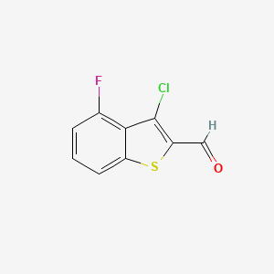 molecular formula C9H4ClFOS B2452571 苯并[b]噻吩-2-甲醛，3-氯-4-氟- CAS No. 894851-60-6