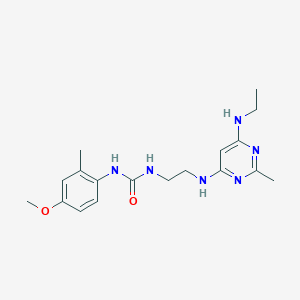 molecular formula C18H26N6O2 B2452577 1-(2-((6-(乙氨基)-2-甲基嘧啶-4-基)氨基)乙基)-3-(4-甲氧基-2-甲基苯基)脲 CAS No. 1203086-64-9