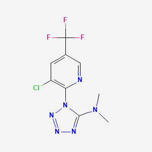 molecular formula C9H8ClF3N6 B2452579 1-[3-氯-5-(三氟甲基)-2-吡啶基]-N,N-二甲基-1H-1,2,3,4-四唑-5-胺 CAS No. 338751-32-9