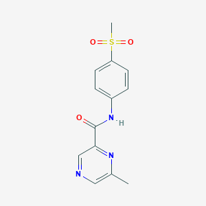 molecular formula C13H13N3O3S B2452597 6-Methyl-N-(4-methylsulfonylphenyl)pyrazine-2-carboxamide CAS No. 2415551-70-9