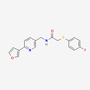 2-((4-fluorophenyl)thio)-N-((6-(furan-3-yl)pyridin-3-yl)methyl)acetamide