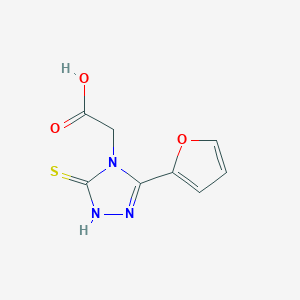 molecular formula C8H7N3O3S B024526 (3-呋喃-2-基-5-硫代-1,5-二氢-[1,2,4]三唑-4-基)-乙酸 CAS No. 110167-66-3