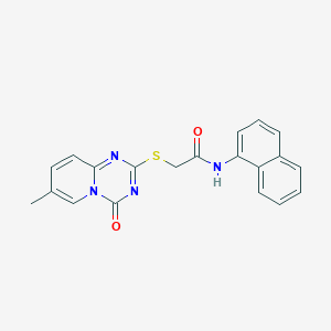 molecular formula C20H16N4O2S B2452602 2-(7-methyl-4-oxopyrido[1,2-a][1,3,5]triazin-2-yl)sulfanyl-N-naphthalen-1-ylacetamide CAS No. 896318-31-3