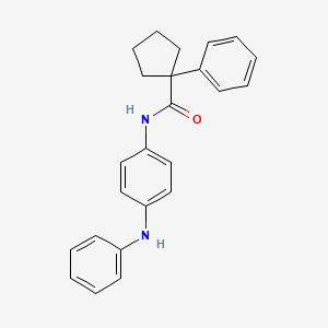 molecular formula C24H24N2O B2452603 N-(4-(苯胺基)苯基)(苯基环戊基)甲酰胺 CAS No. 1023513-81-6
