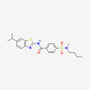 molecular formula C22H27N3O3S2 B2452604 4-(N-丁基-N-甲基磺酰氨基)-N-(6-异丙基苯并[d]噻唑-2-基)苯甲酰胺 CAS No. 892852-66-3