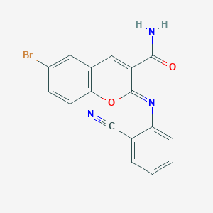 molecular formula C17H10BrN3O2 B2452607 (2Z)-6-溴-2-[(2-氰基苯基)亚氨基]-2H-色烯-3-甲酰胺 CAS No. 313397-49-8