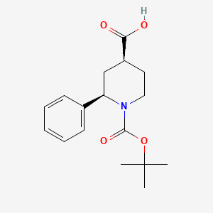molecular formula C17H23NO4 B2452609 (2R,4S)-1-[(2-Methylpropan-2-yl)oxycarbonyl]-2-phenylpiperidine-4-carboxylic acid CAS No. 2377004-60-7