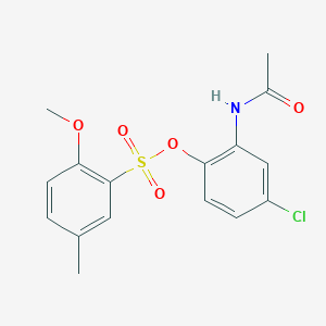 molecular formula C16H16ClNO5S B245262 2-(Acetylamino)-4-chlorophenyl 2-methoxy-5-methylbenzenesulfonate 