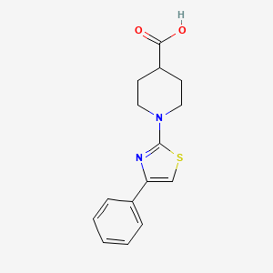 molecular formula C15H16N2O2S B2452626 1-(4-Phenyl-1,3-thiazol-2-yl)piperidine-4-carboxylic acid CAS No. 299922-24-0