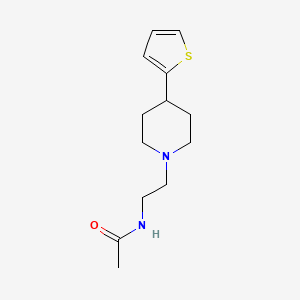 molecular formula C13H20N2OS B2452628 N-(2-(4-(噻吩-2-基)哌啶-1-基)乙基)乙酰胺 CAS No. 1428352-76-4