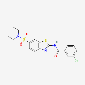 molecular formula C18H18ClN3O3S2 B2452629 3-chloro-N-(6-(N,N-diethylsulfamoyl)benzo[d]thiazol-2-yl)benzamide CAS No. 691388-55-3