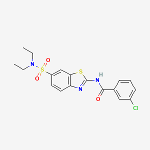 molecular formula C18H18ClN3O3S2 B2452629 3-chloro-N-[6-(diethylsulfamoyl)-1,3-benzothiazol-2-yl]benzamide CAS No. 691388-55-3