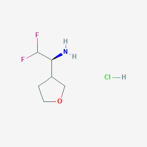 molecular formula C6H12ClF2NO B2452631 (1S)-2,2-Difluoro-1-(oxolan-3-yl)ethanamine;hydrochloride CAS No. 2490370-92-6