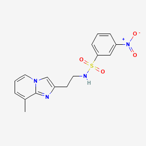 molecular formula C16H16N4O4S B2452641 N-(2-(8-methylimidazo[1,2-a]pyridin-2-yl)ethyl)-3-nitrobenzenesulfonamide CAS No. 868979-00-4