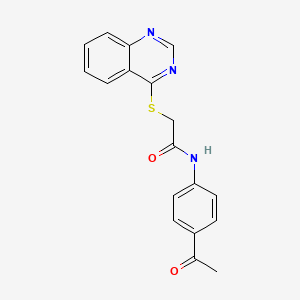molecular formula C18H15N3O2S B2452643 N-(4-acetylphenyl)-2-(quinazolin-4-ylsulfanyl)acetamide CAS No. 721892-50-8