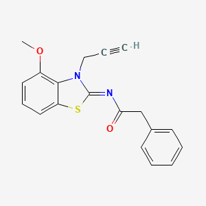 molecular formula C19H16N2O2S B2452644 N-(4-methoxy-3-prop-2-ynyl-1,3-benzothiazol-2-ylidene)-2-phenylacetamide CAS No. 868674-89-9