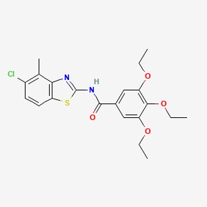 molecular formula C21H23ClN2O4S B2452647 N-(5-chloro-4-methyl-1,3-benzothiazol-2-yl)-3,4,5-triethoxybenzamide CAS No. 906784-37-0