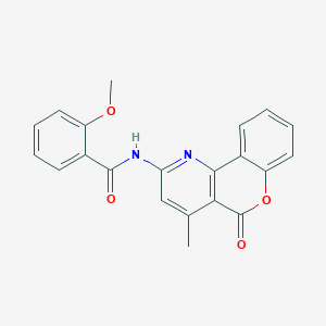 molecular formula C21H16N2O4 B2452648 2-methoxy-N-(4-methyl-5-oxochromeno[4,3-b]pyridin-2-yl)benzamide CAS No. 851411-30-8