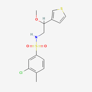 molecular formula C14H16ClNO3S2 B2452651 3-chloro-N-(2-methoxy-2-(thiophen-3-yl)ethyl)-4-methylbenzenesulfonamide CAS No. 1448065-51-7