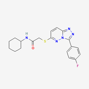 molecular formula C19H20FN5OS B2452659 N-cyclohexyl-2-((3-(4-fluorophenyl)-[1,2,4]triazolo[4,3-b]pyridazin-6-yl)thio)acetamide CAS No. 852374-07-3