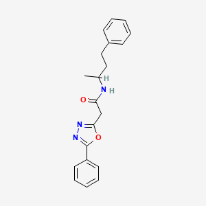molecular formula C20H21N3O2 B2452661 2-(5-苯基-1,3,4-恶二唑-2-基)-N-(4-苯基丁-2-基)乙酰胺 CAS No. 1286702-28-0